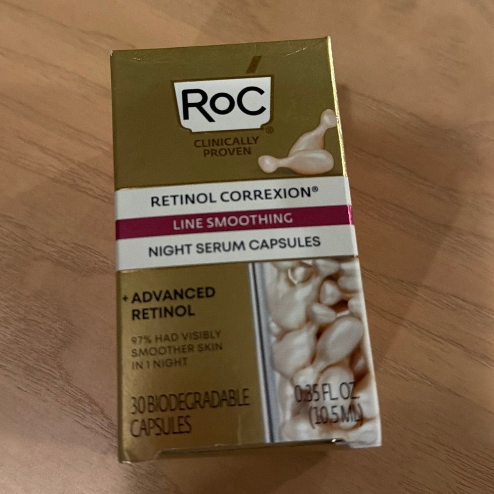 RoC Retinol Correxion Line Smoothing Night Serum Capsules 30ct 0.35oz New